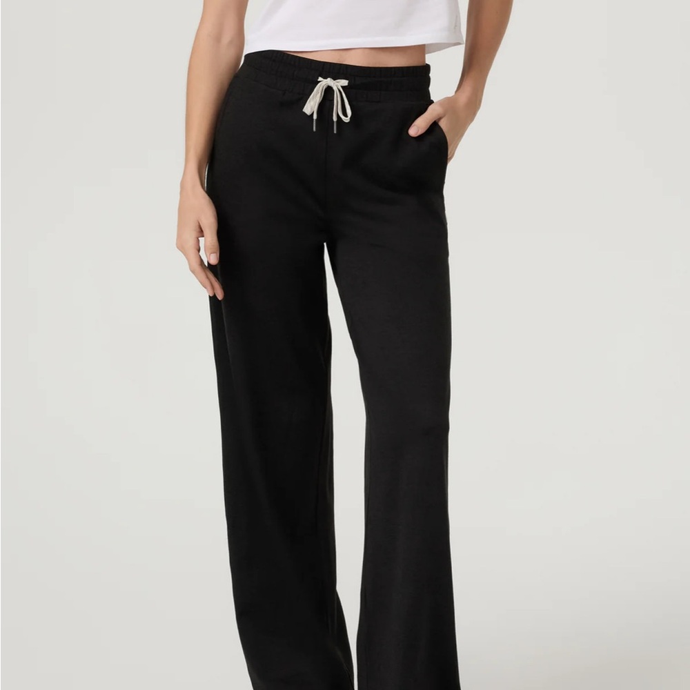 Vuori Halo Essential Wideleg Black Drawstring  Sweatpants S P